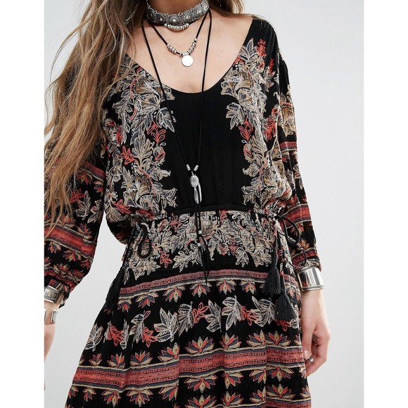 Free People size Medium Moonlight Drive Printed Mini Dress Boho Summer - Picture 1 of 16